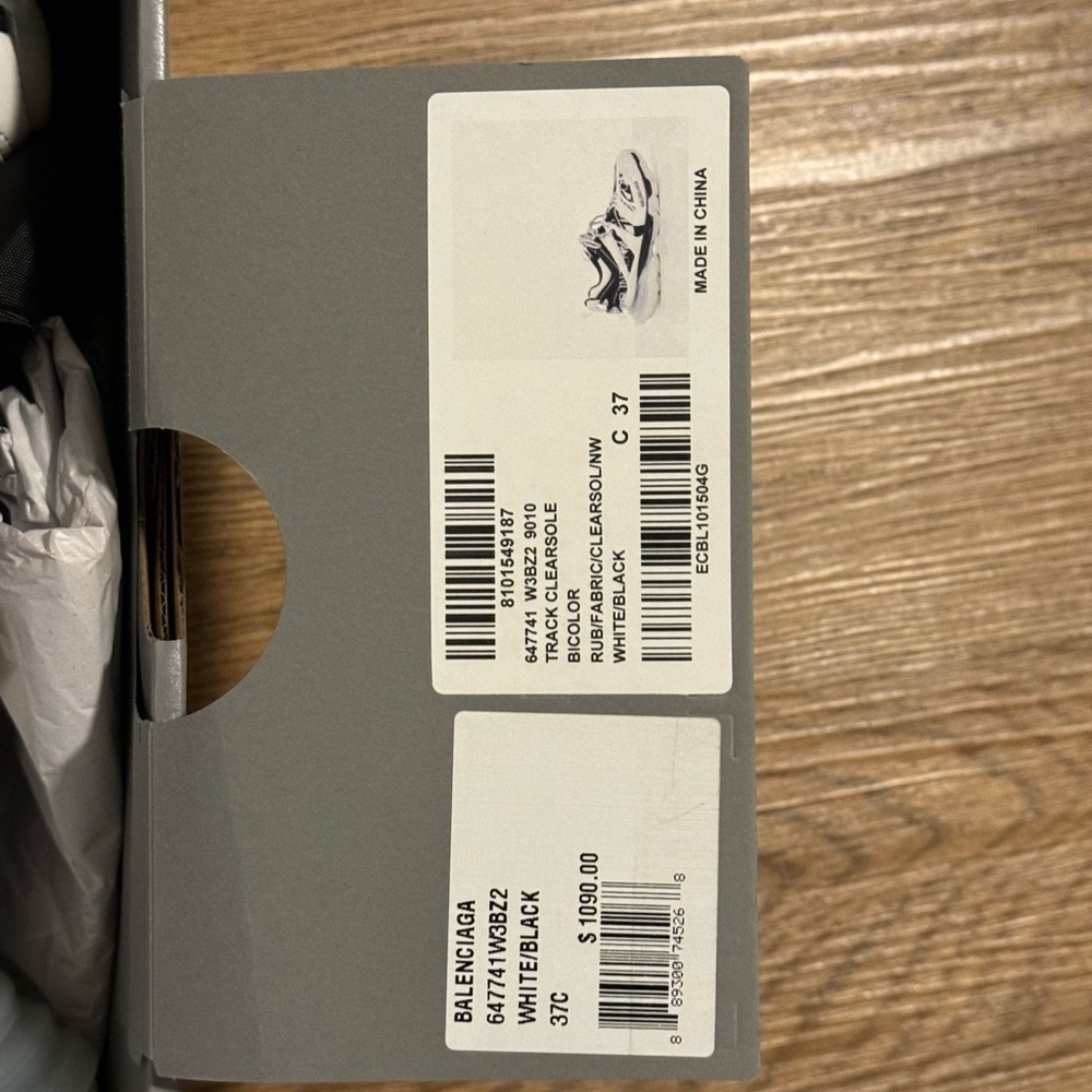 Balenciaga White and Black Track Sneakers - Picture 4 of 7